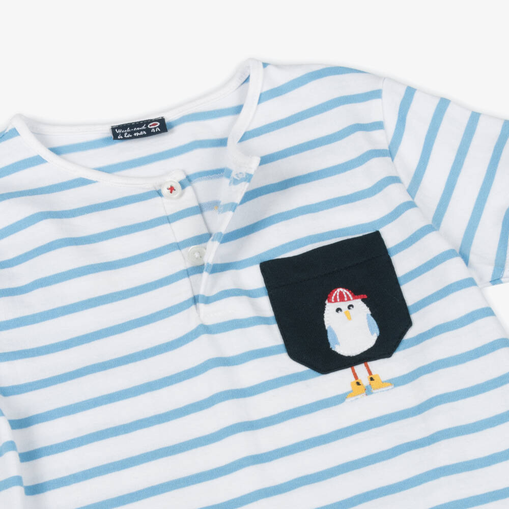 Week-end à la mer-Boys Nautical Stripe Tee & Shorts Ensemble | Childrensalon Outlet