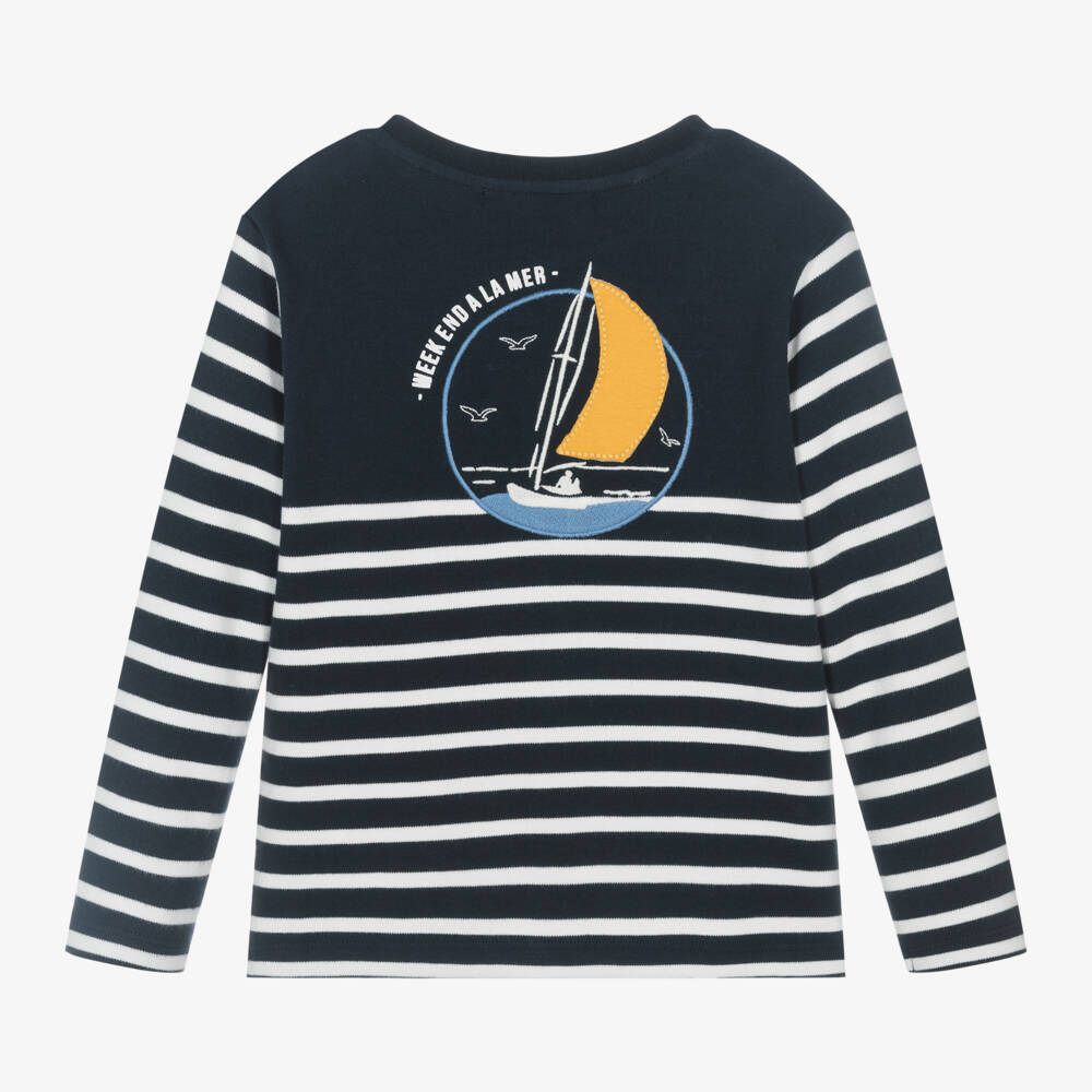 Week-end à la mer-Boys Nautical Striped Cotton Shirt | Childrensalon Outlet
