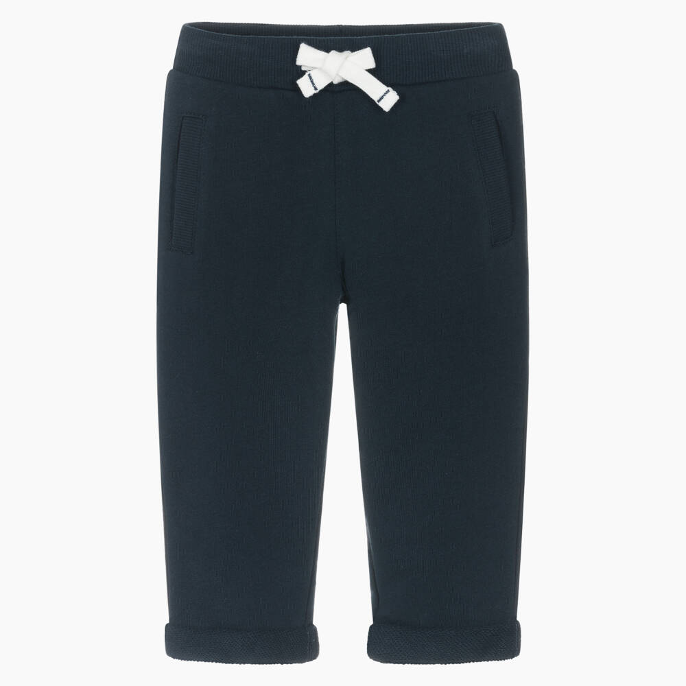 Week-end à la mer-Boys Navy Blue Cotton Drawstring Joggers | Childrensalon Outlet