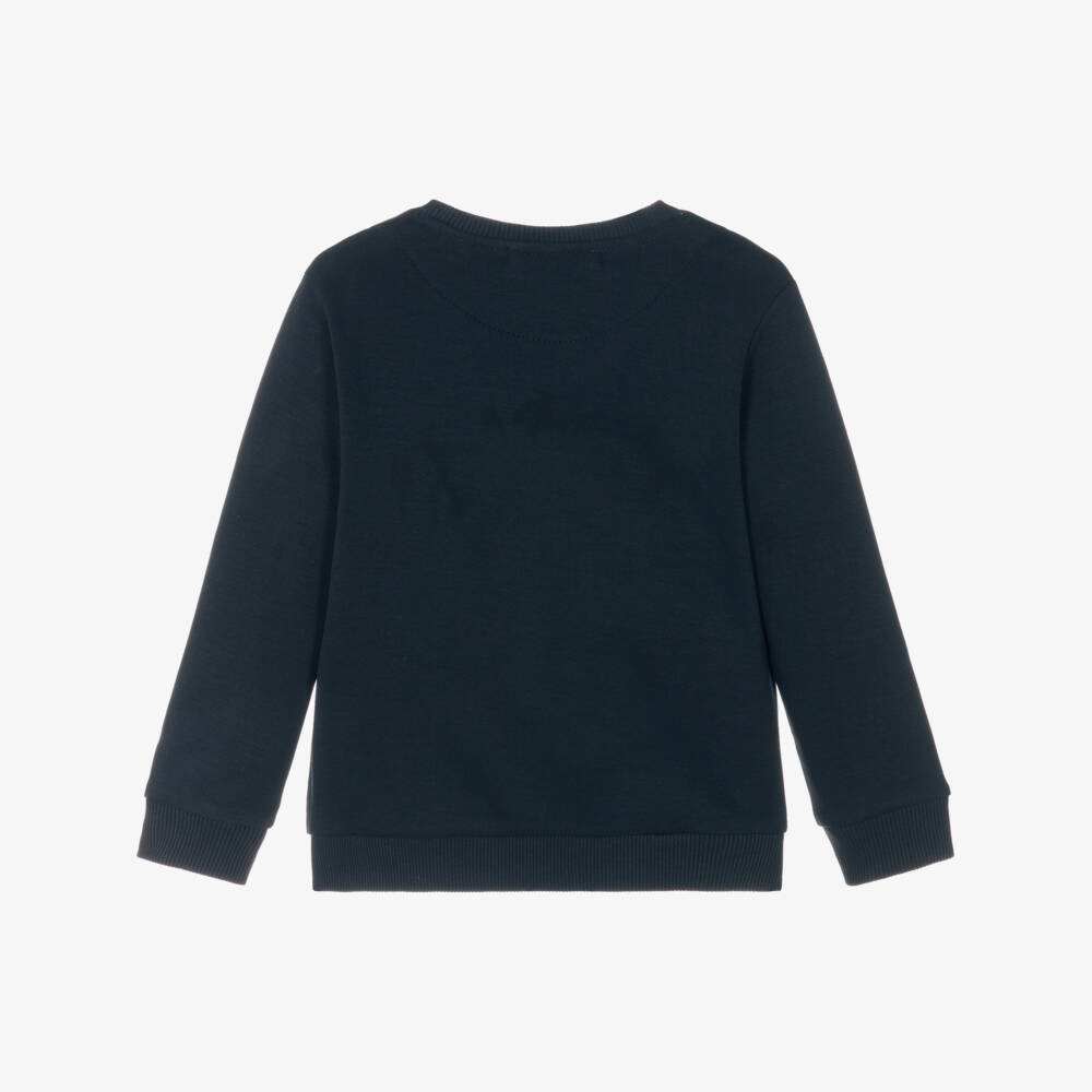 Week-end à la mer-Boys Navy Blue Cotton Jeep Sweatshirt | Childrensalon Outlet