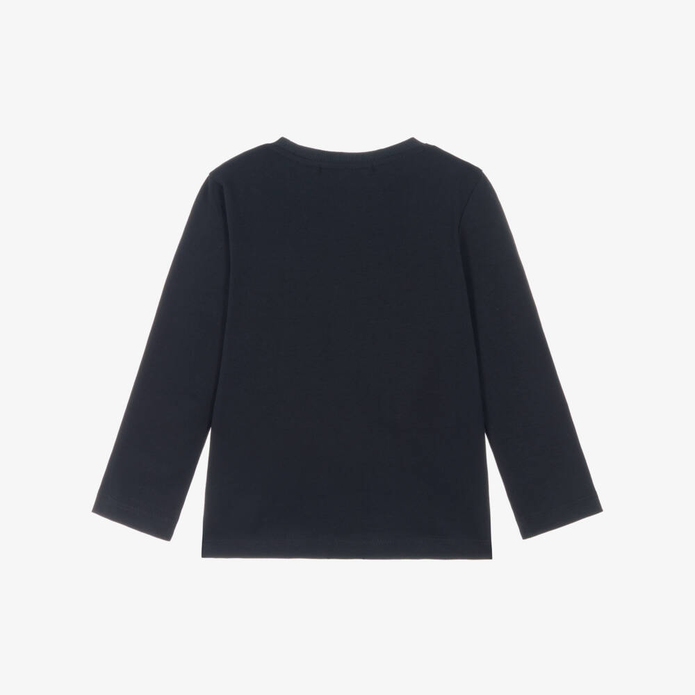 Week-end à la mer-Boys Navy Blue Cotton Jeep Top | Childrensalon Outlet