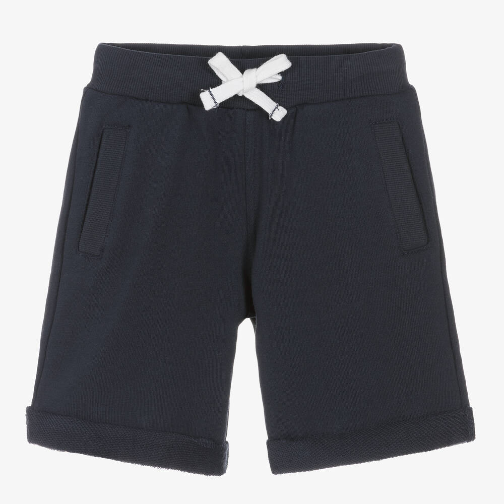 Week-end à la mer-Boys Navy Blue Cotton Jersey Shorts | Childrensalon Outlet