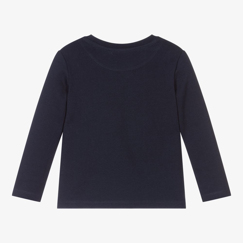 Week-end à la mer-توب قطن جيرسي لون كحلي للأولاد | Childrensalon Outlet