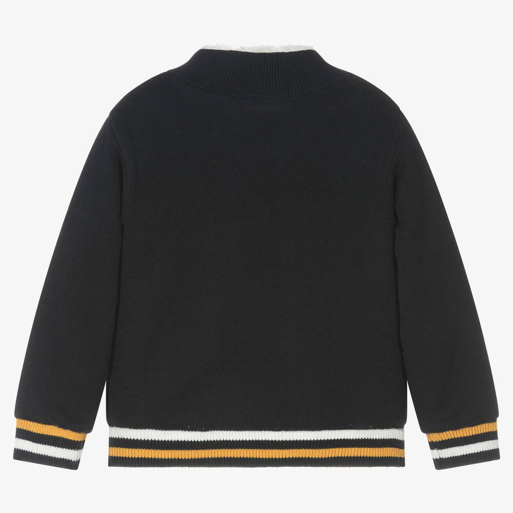 Week-end à la mer-توب بسحّاب قطن لون كحلي للأولاد | Childrensalon Outlet