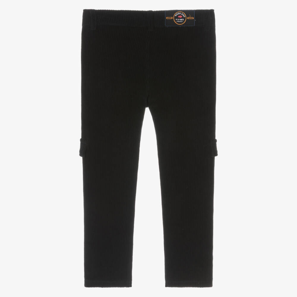 Week-end à la mer-Boys Navy Blue Velour-Corduroy Trousers | Childrensalon Outlet