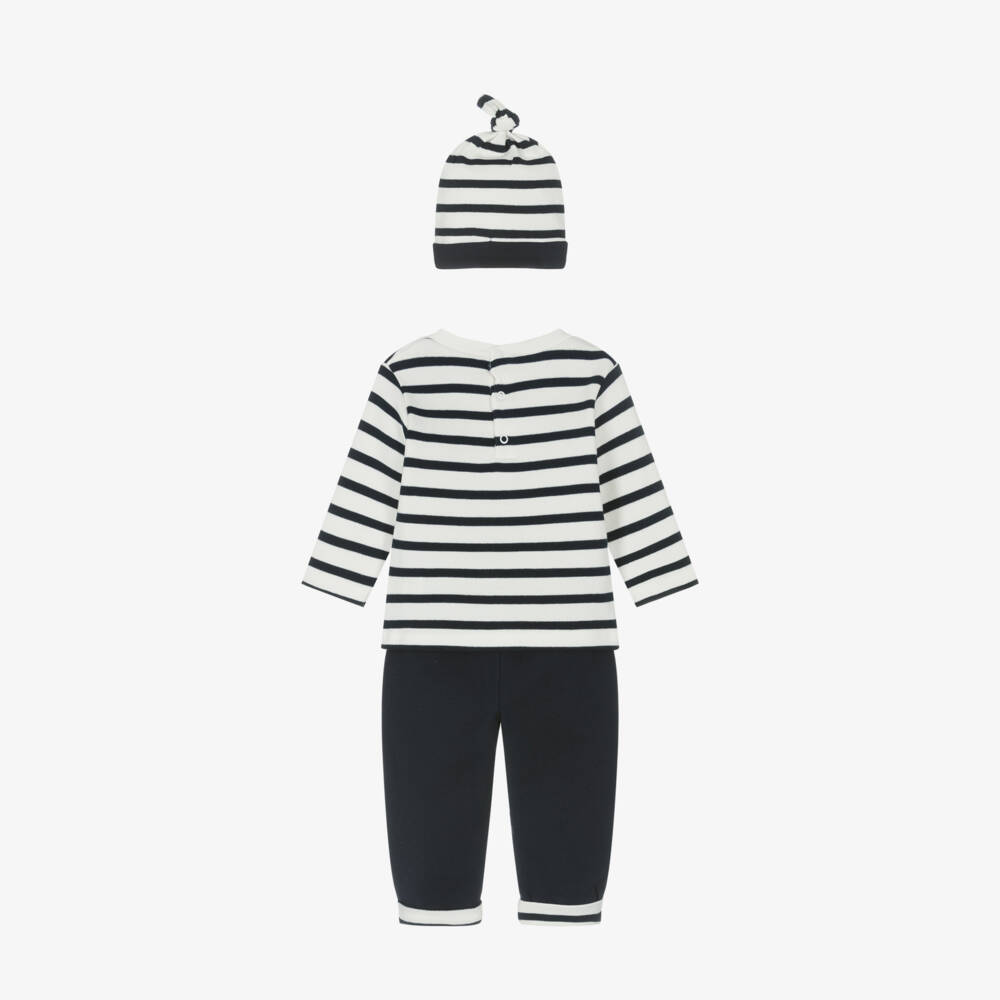 Week-end à la mer-Boys Navy Striped Trousers Set | Childrensalon Outlet