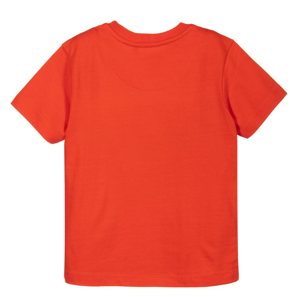 Week-end à la mer-Boys Orange Cotton T-shirt | Childrensalon Outlet