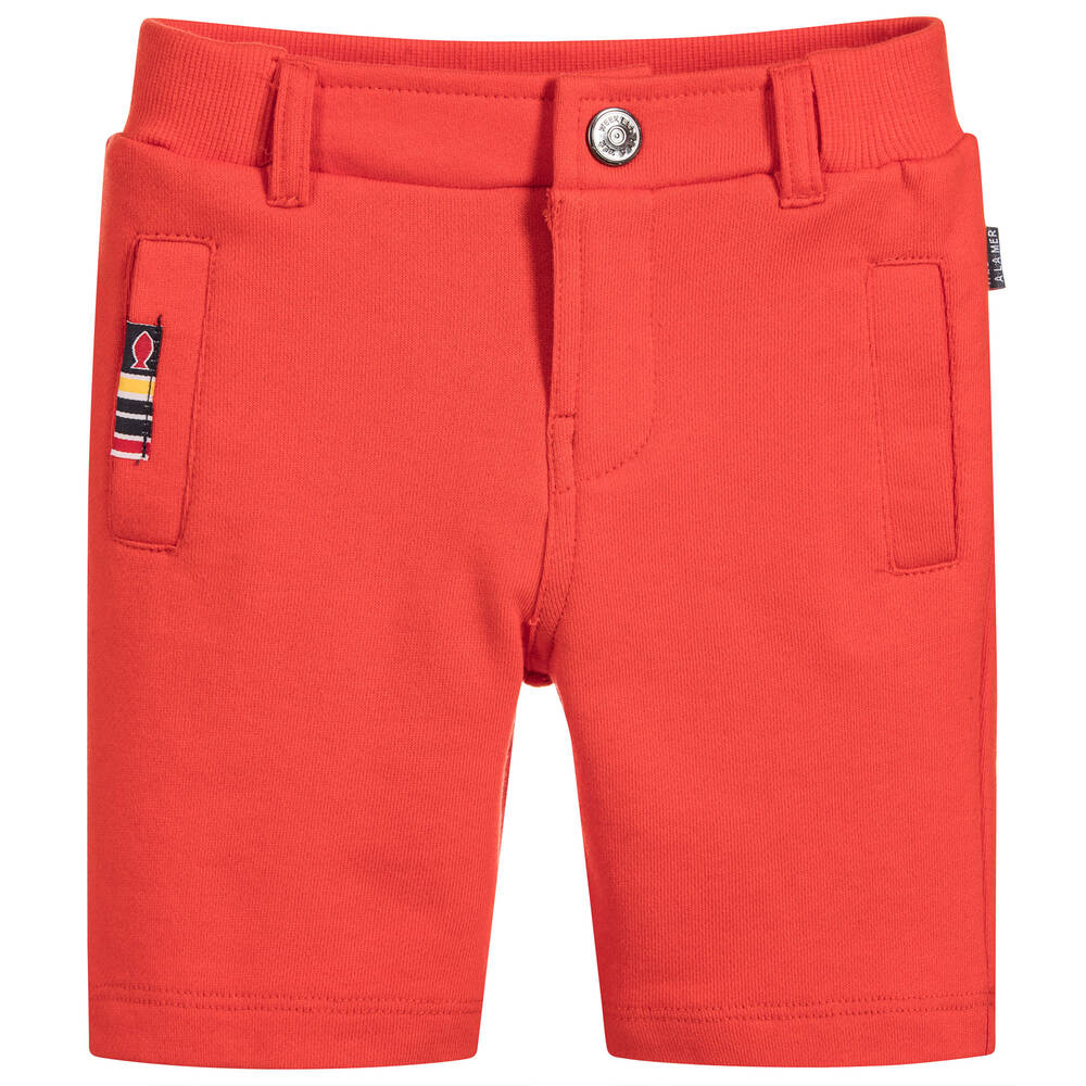 Week-end à la mer - Boys Orange Jersey Shorts | Childrensalon