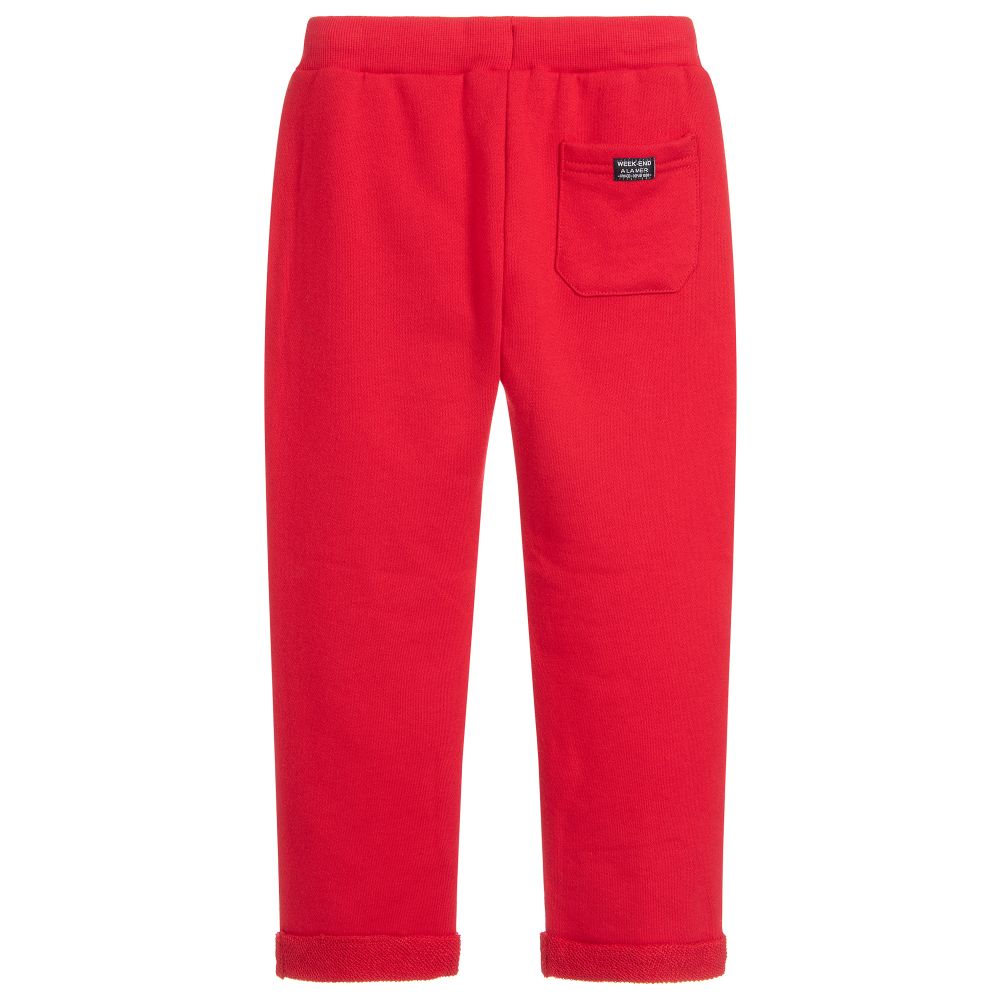 red cotton joggers