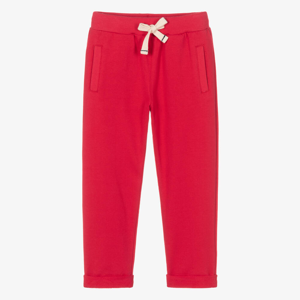 Week end la mer Boys Red Cotton Joggers Childrensalon Outlet