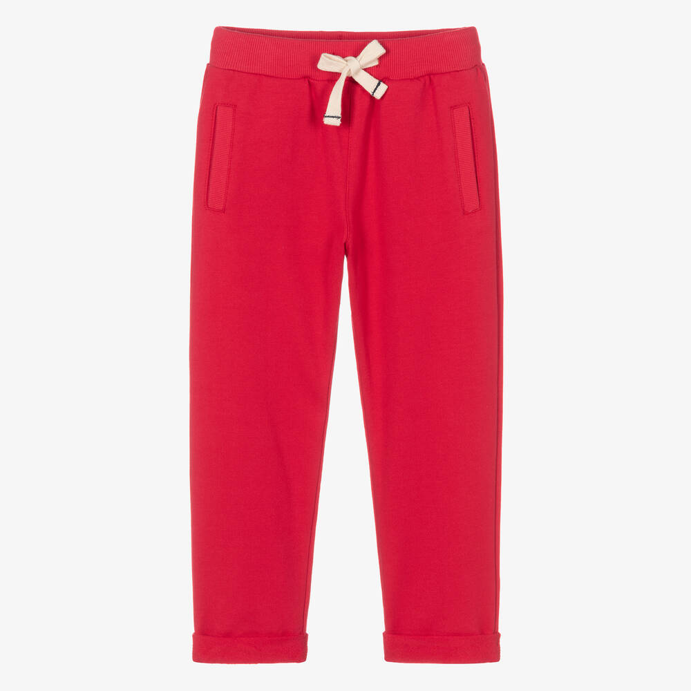 Week-end à la mer - Boys Red Cotton Joggers | Childrensalon