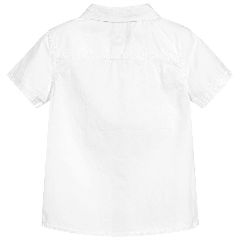 Week-end à la mer-Boys White Cotton Shirt | Childrensalon Outlet