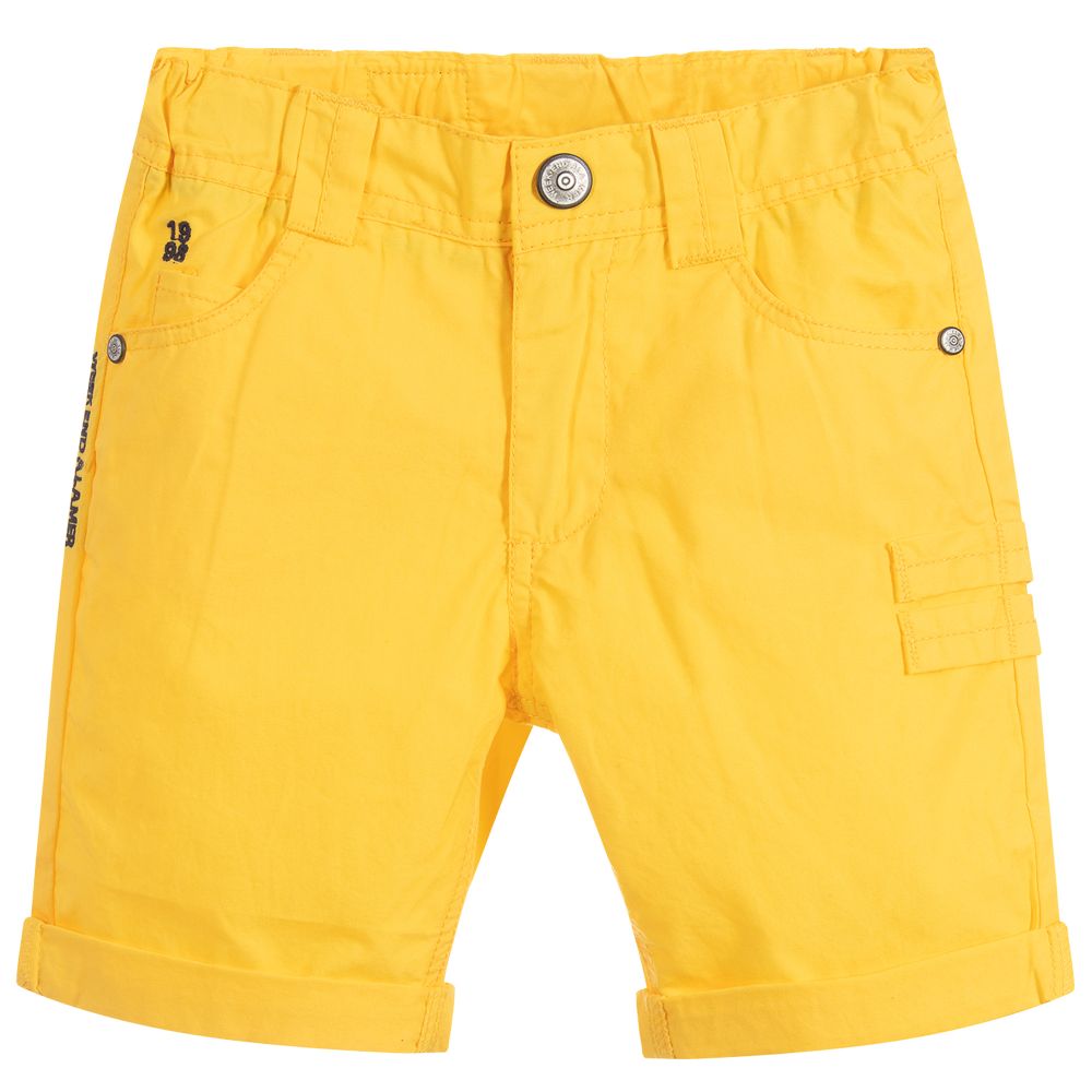 Week-end à la mer - Boys Yellow Cotton Shorts | Childrensalon