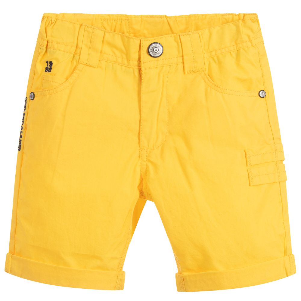 Week-end à la mer-Boys Yellow Cotton Shorts | Childrensalon Outlet