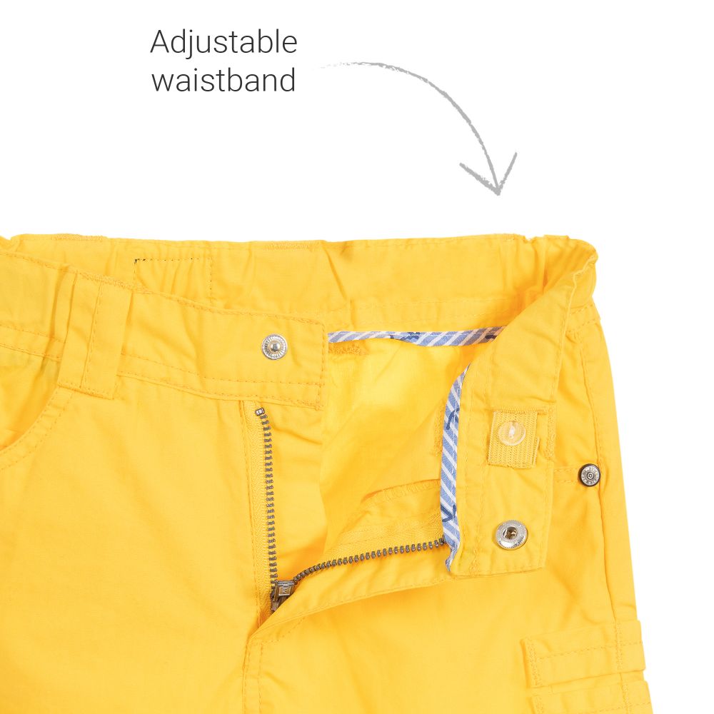 Week-end à la mer-Boys Yellow Cotton Shorts | Childrensalon Outlet