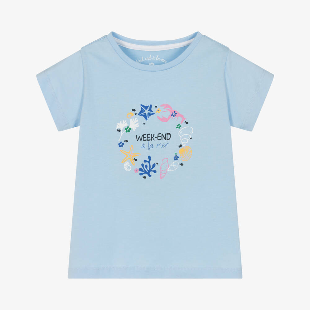 Week-end à la mer-Футболка из хлопка с морскими ракушками для девочек | Childrensalon Outlet