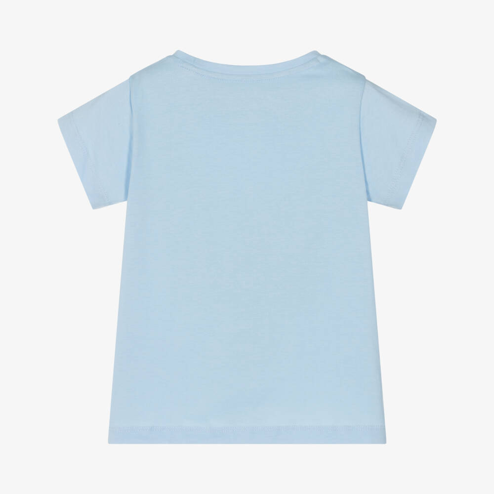 Week-end à la mer-تيشيرت قطني أزرق للبنات بتصميم أصداف البحر | Childrensalon Outlet