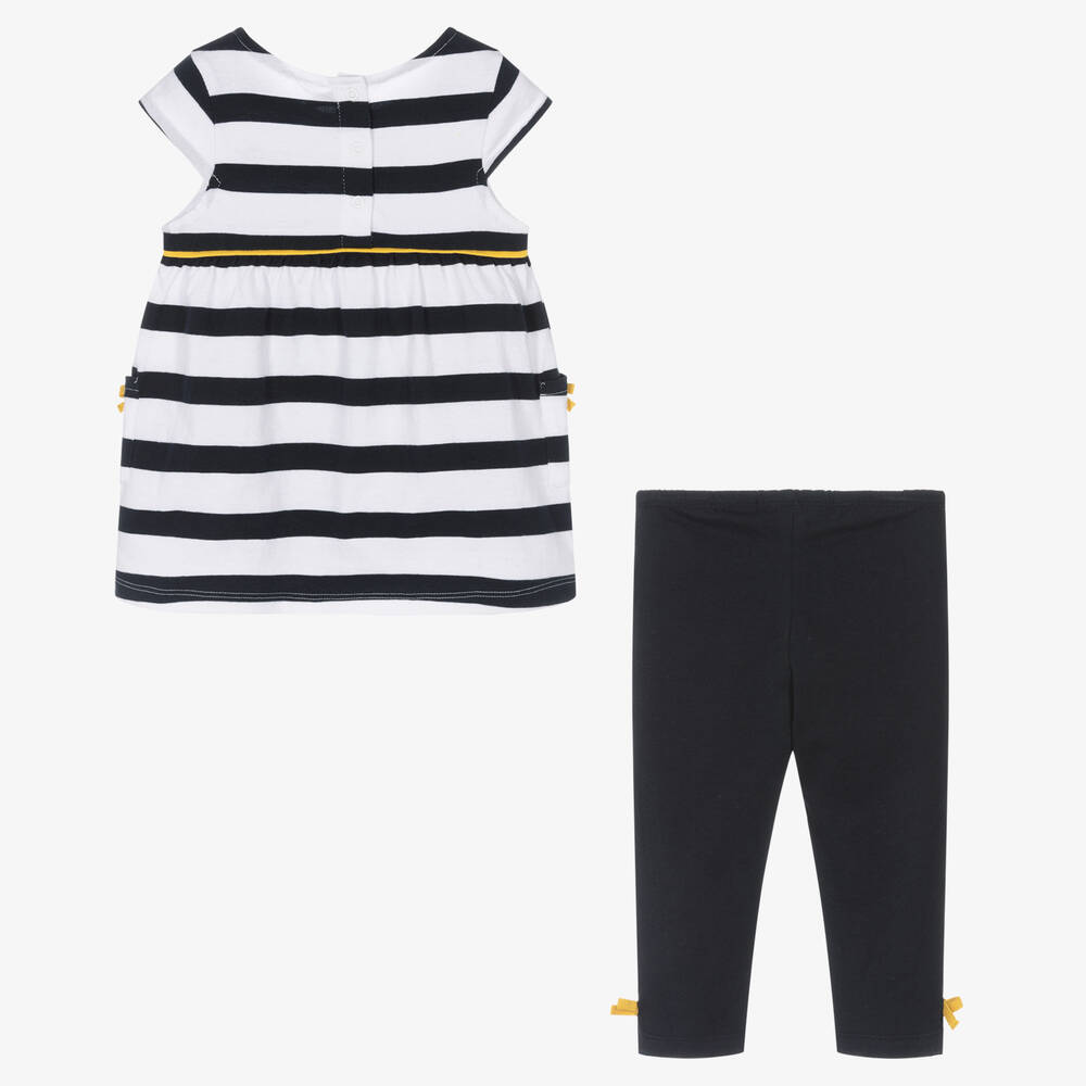 Week-end à la mer-Топ в бретонскую полоску и синие легинсы из хлопка | Childrensalon Outlet