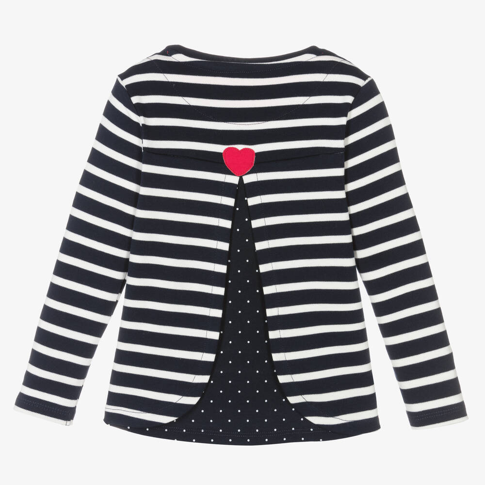 Week-end à la mer-توب قطن مقلم لون كحلي وأبيض | Childrensalon Outlet