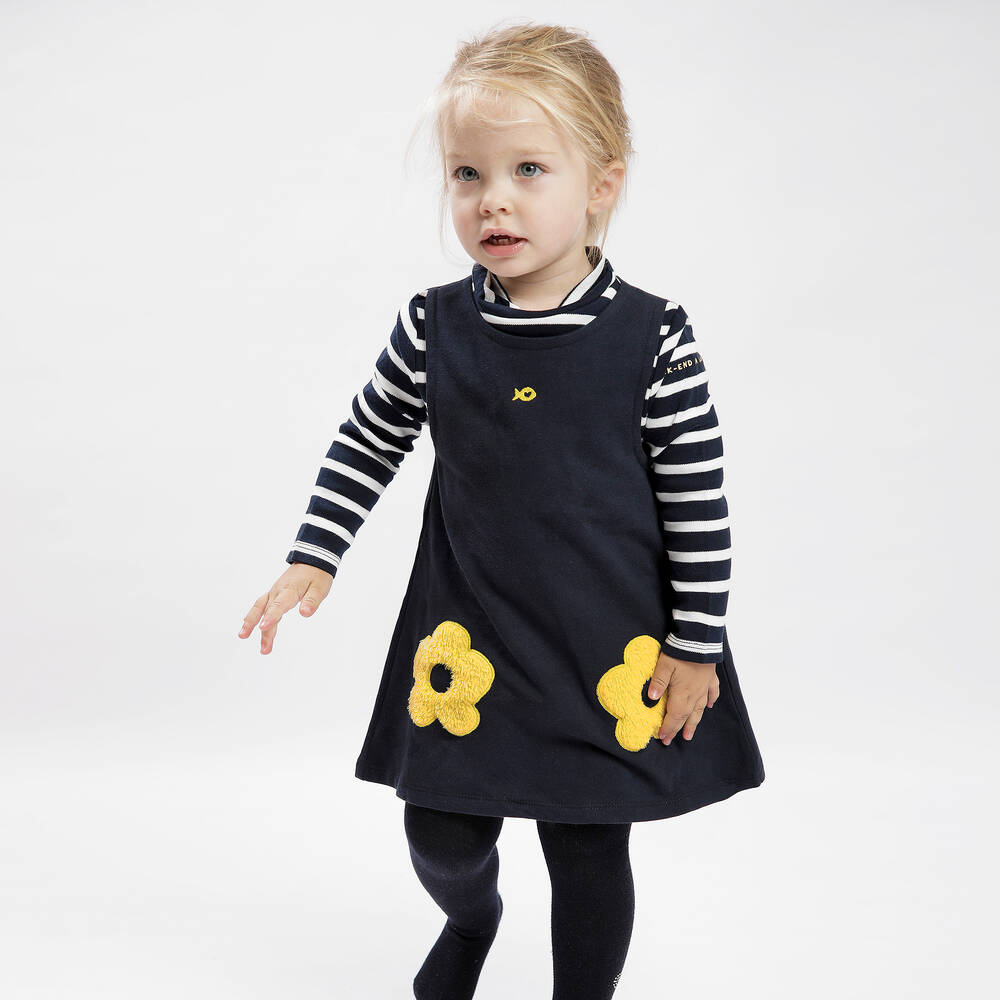 Week-end à la mer-فستان قطن لون كحلي | Childrensalon Outlet