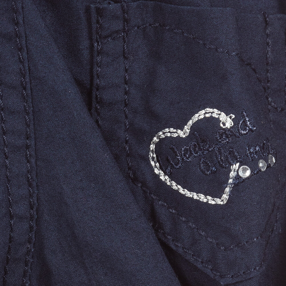 Week-end à la mer-Girls Blue Cotton Trousers | Childrensalon Outlet