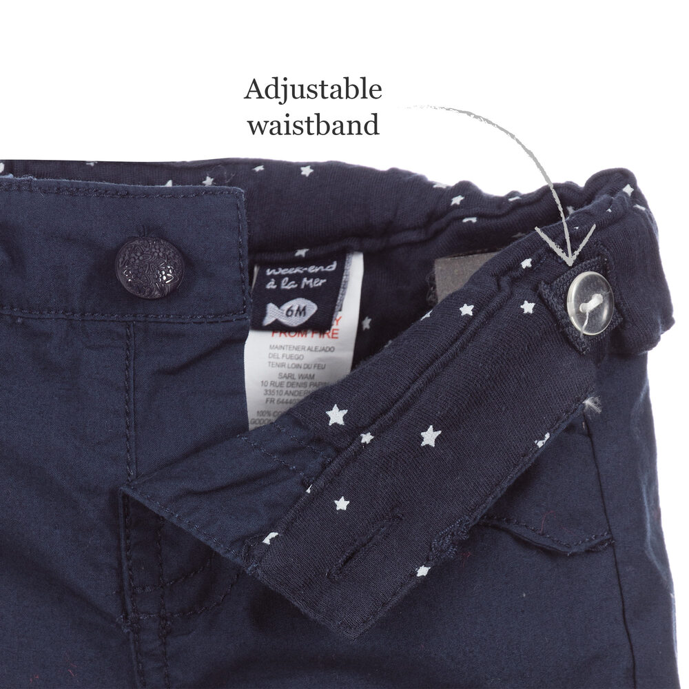 Week-end à la mer-Girls Blue Cotton Trousers | Childrensalon Outlet