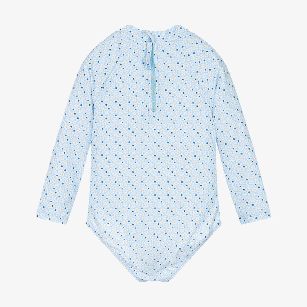 Week-end à la mer-Girls Blue Floral UPF50 Swimsuit | Childrensalon Outlet