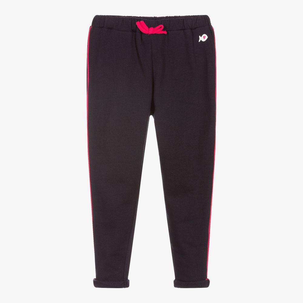 Week-end à la mer-Girls Blue Jersey Joggers | Childrensalon Outlet
