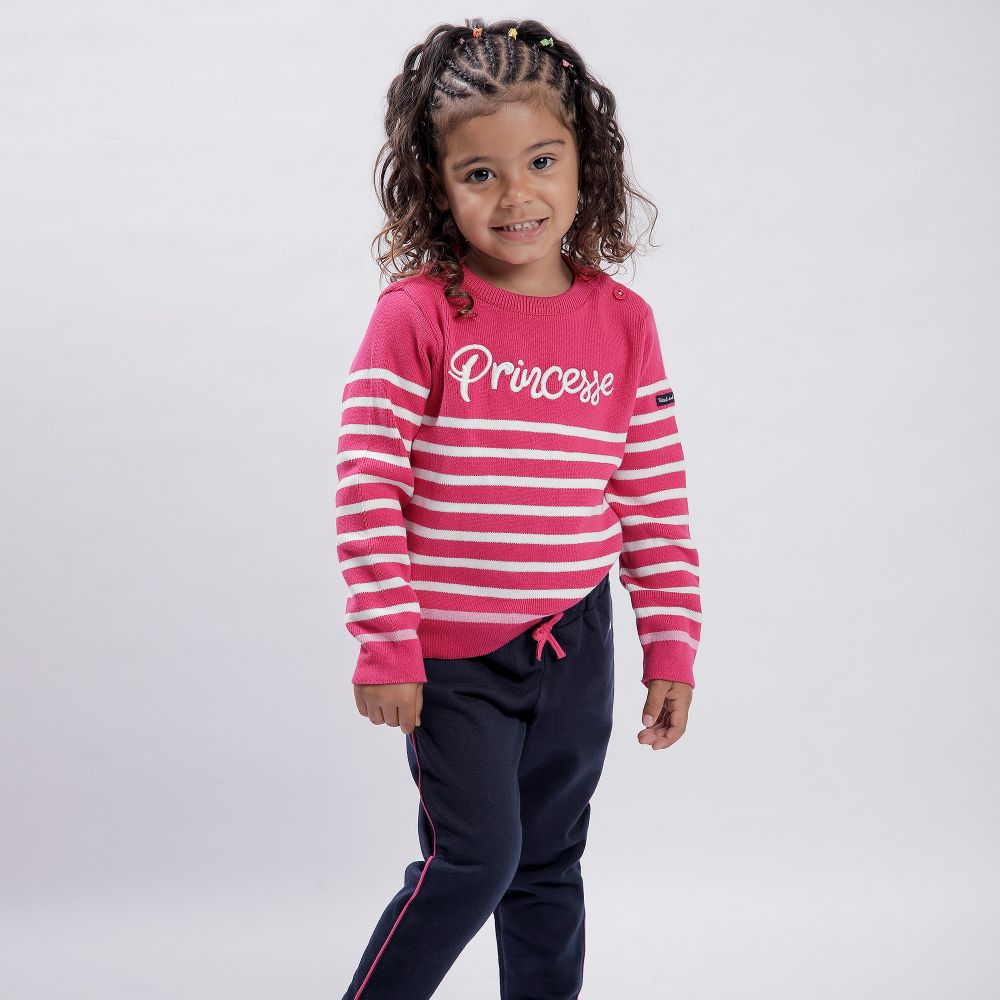 Week end a la mer Girls Blue Jersey Joggers Childrensalon Outlet
