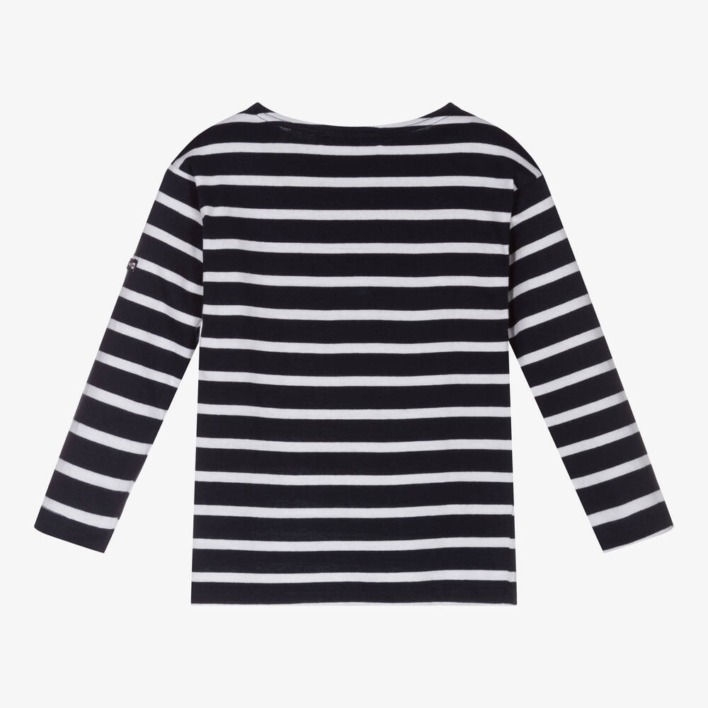 Week-end à la mer-Girls Blue Stripe Cotton Top | Childrensalon Outlet