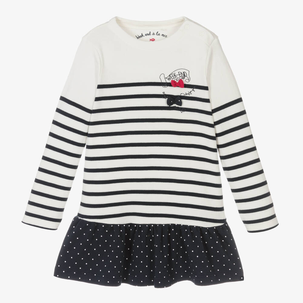 Week-end à la mer - Girls Breton Stripe Dress | Childrensalon