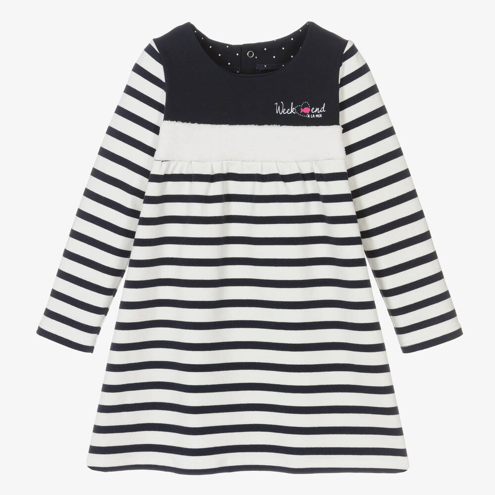 Week-end à la mer - Girls Breton Stripe Dress | Childrensalon