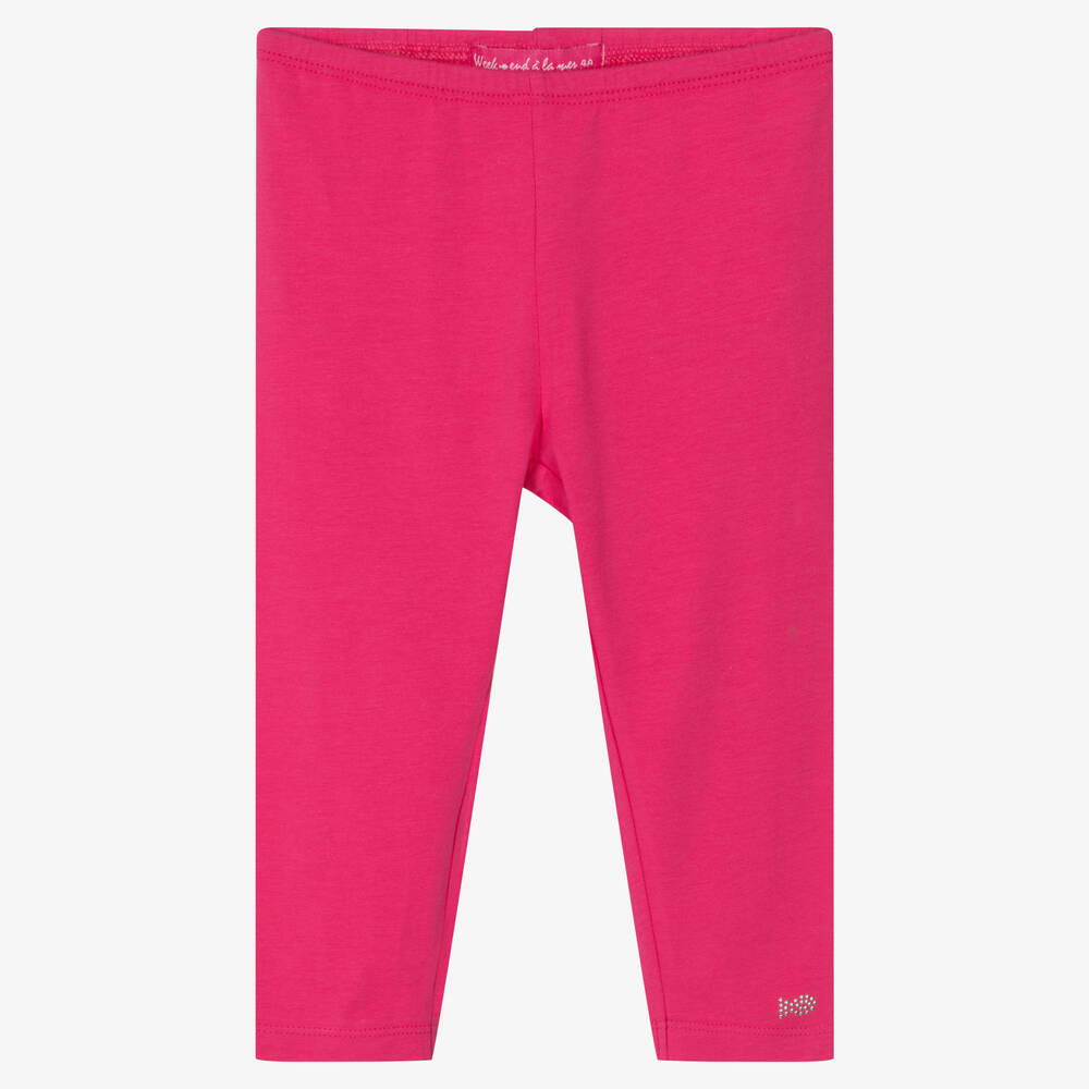 Week-end à la mer - Girls Bright Pink Viscose Leggings | Childrensalon