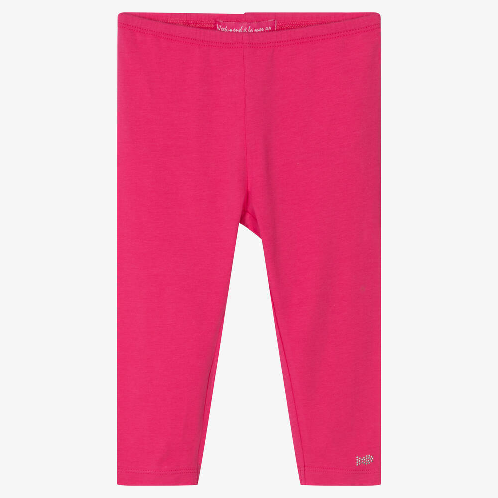 Week-end à la mer-Girls Bright Pink Viscose Leggings | Childrensalon Outlet