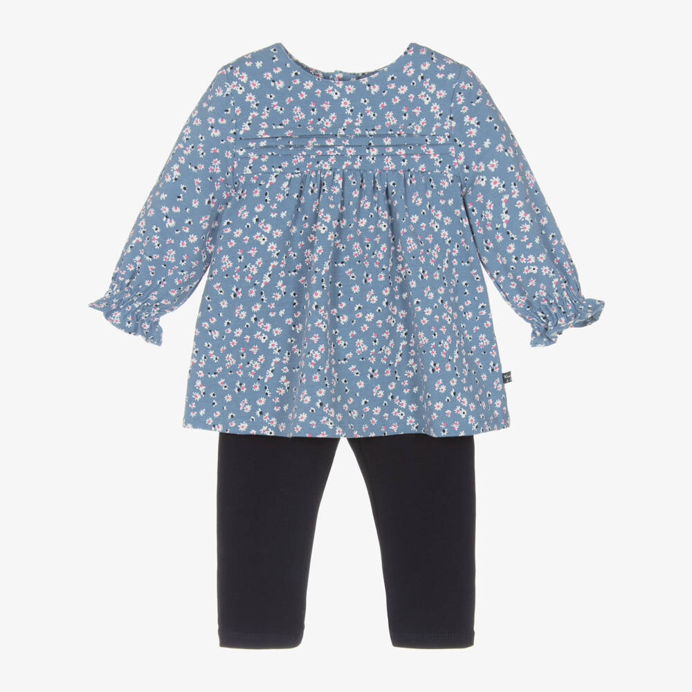 Week-end à la mer-Girls Cotton Floral Outfit Set | Childrensalon Outlet
