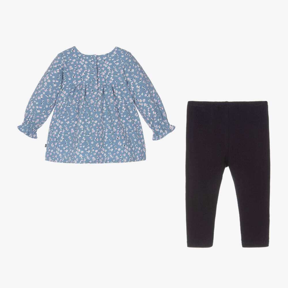 Week-end à la mer-Girls Cotton Floral Outfit Set | Childrensalon Outlet