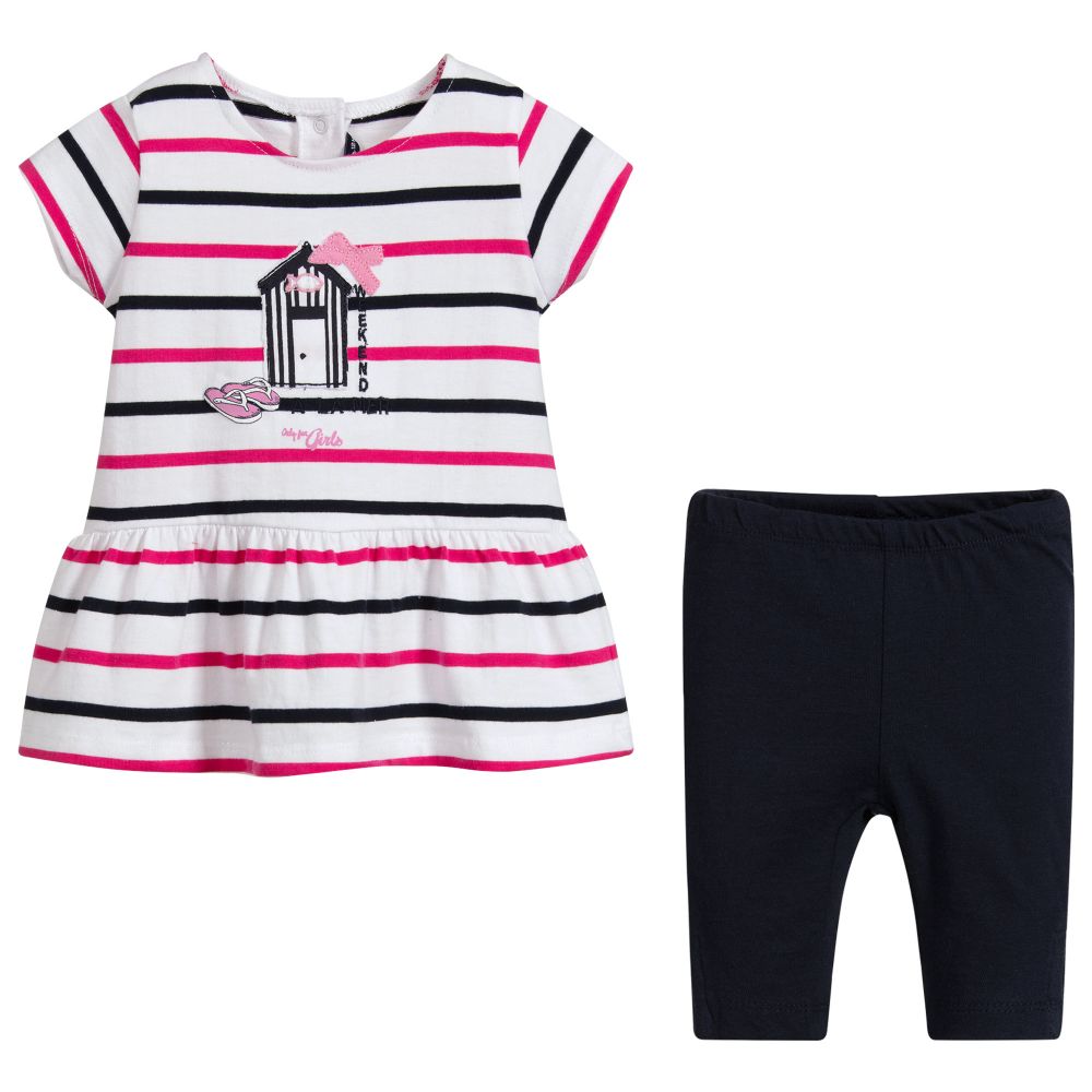 Week-end à la mer-Girls Cotton Leggings Set | Childrensalon Outlet