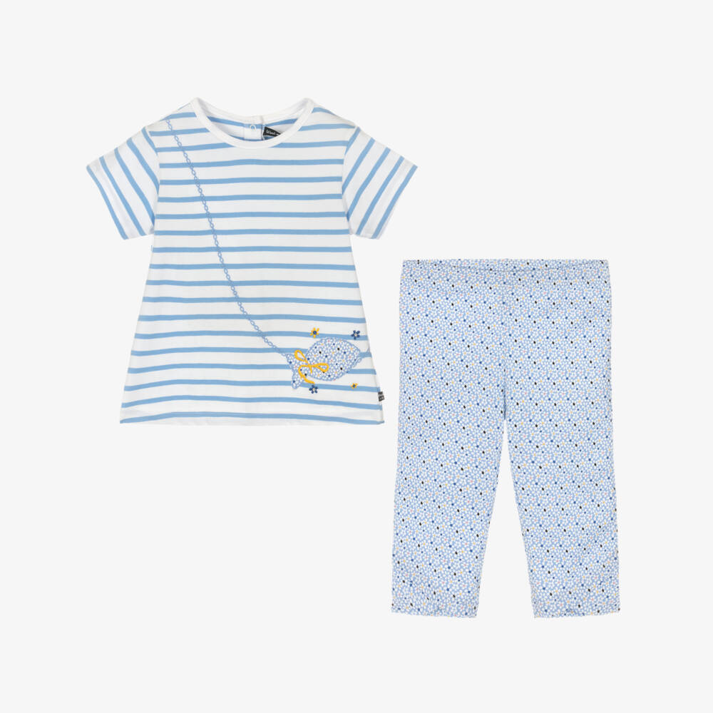 Week-end à la mer-Комплект из хлопковых леггинсов и футболки для девочек | Childrensalon Outlet