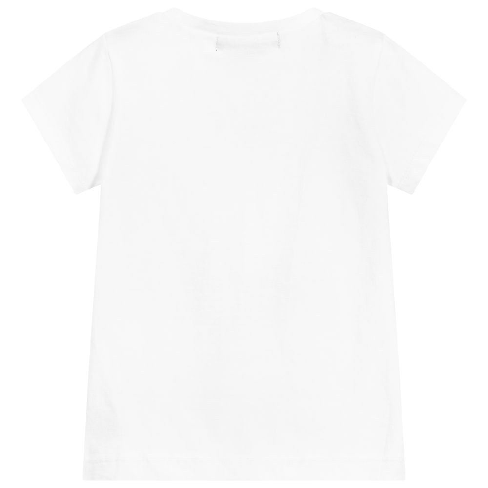 Week-end à la mer-تي شيرت لوغو قطن لون أبيض للبنات | Childrensalon Outlet