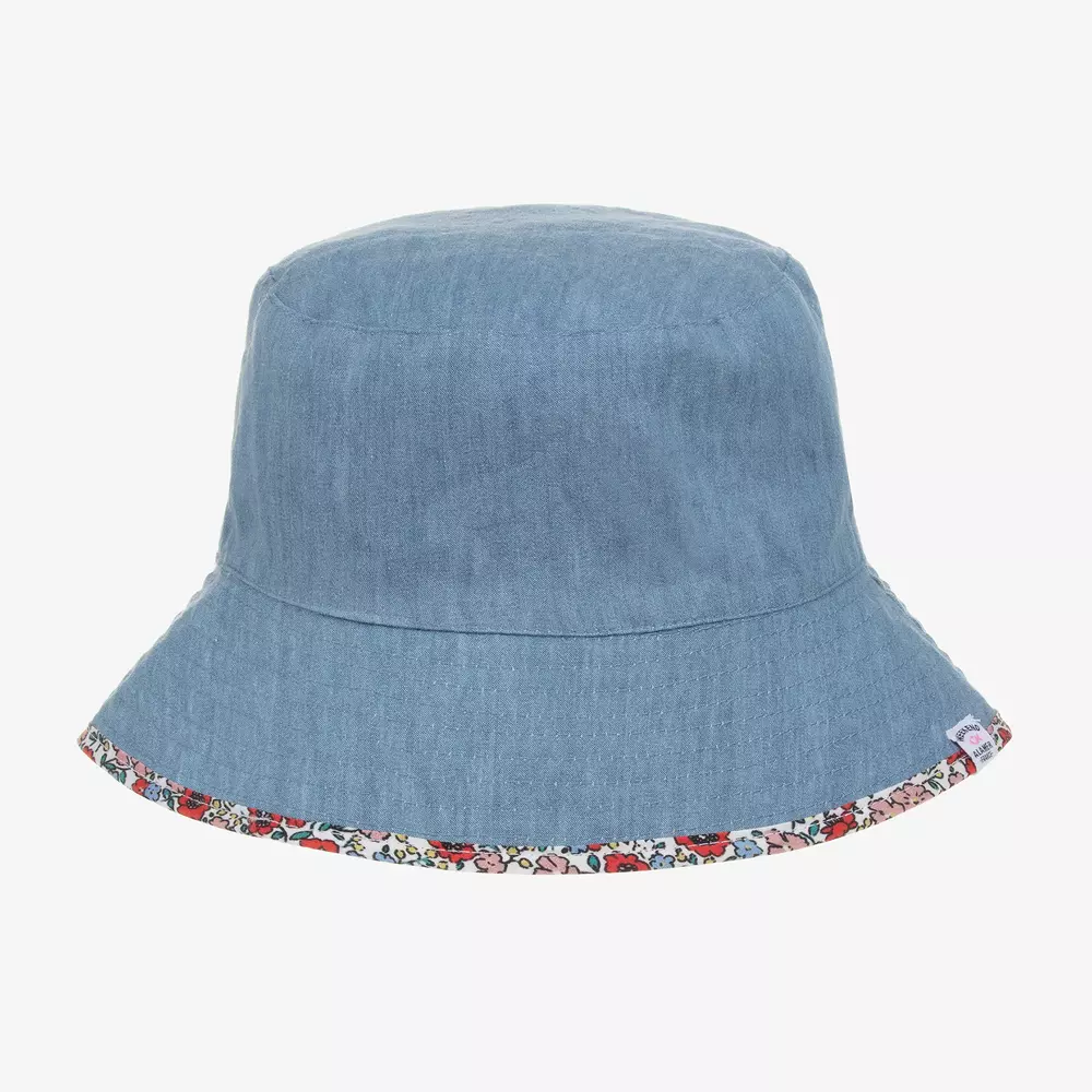 Week-end à la mer-Girls Cotton Reversible Sun Hat | Childrensalon Outlet