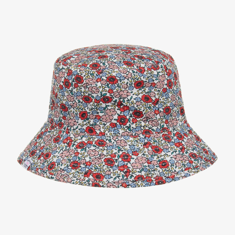 Week-end à la mer-Girls Cotton Reversible Sun Hat | Childrensalon Outlet