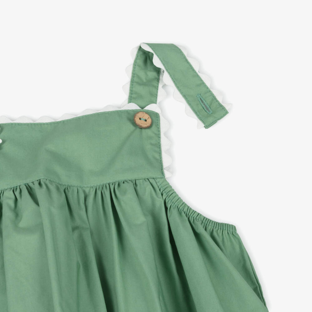 Week-end à la mer-Girls Evergreen Cotton Jumper Dress | Childrensalon Outlet