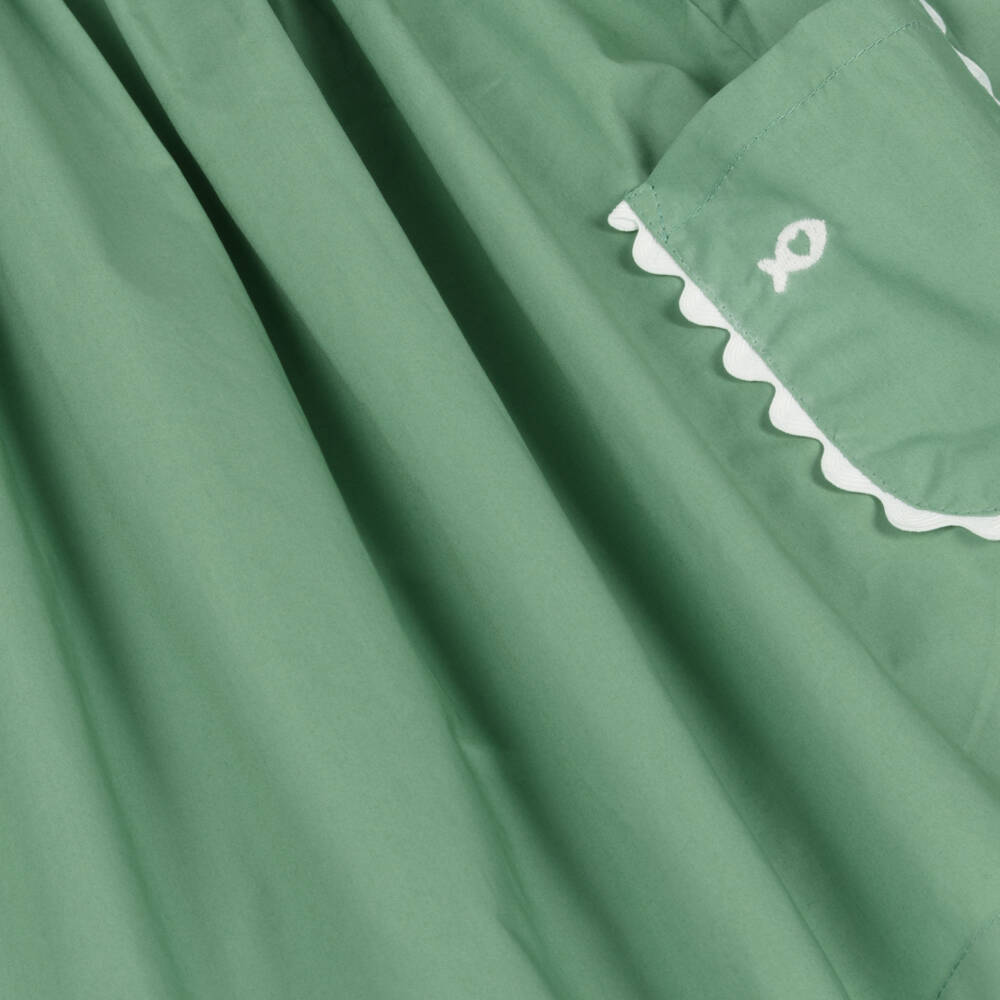 Week-end à la mer-Girls Evergreen Cotton Jumper Dress | Childrensalon Outlet