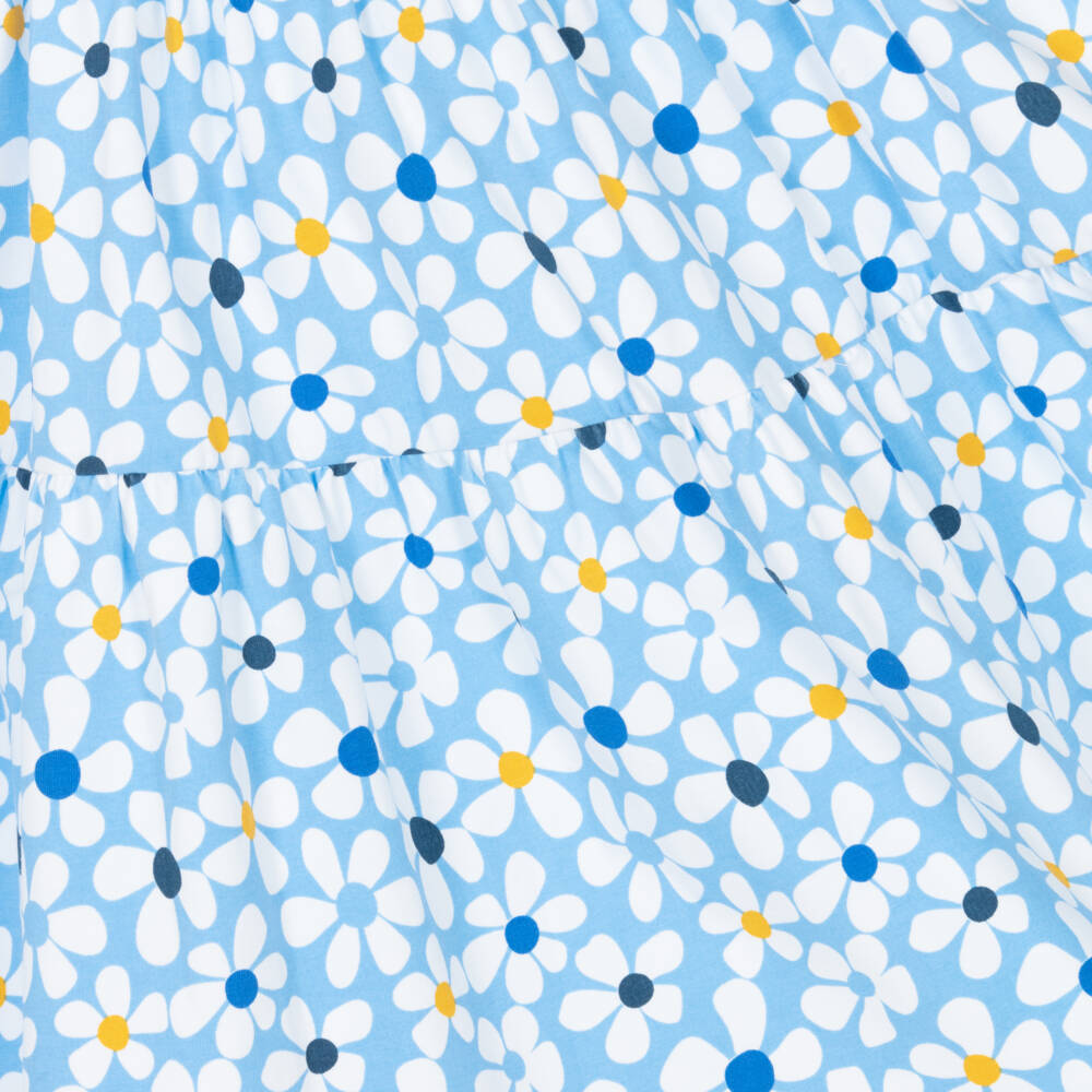 Week-end à la mer-Girls Floral Blue Cotton Sundress | Childrensalon Outlet