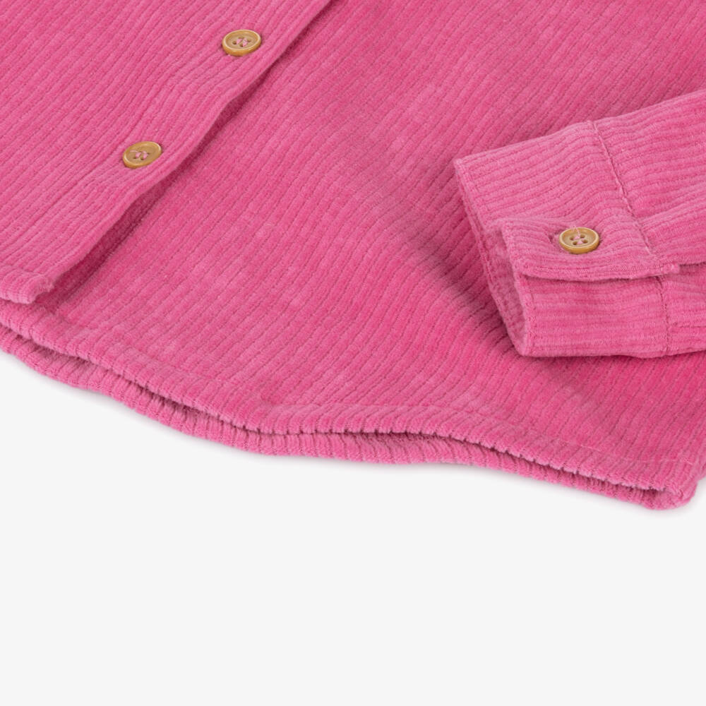 Week-end à la mer-Girls Fuchsia Corduroy Blouse | Childrensalon Outlet