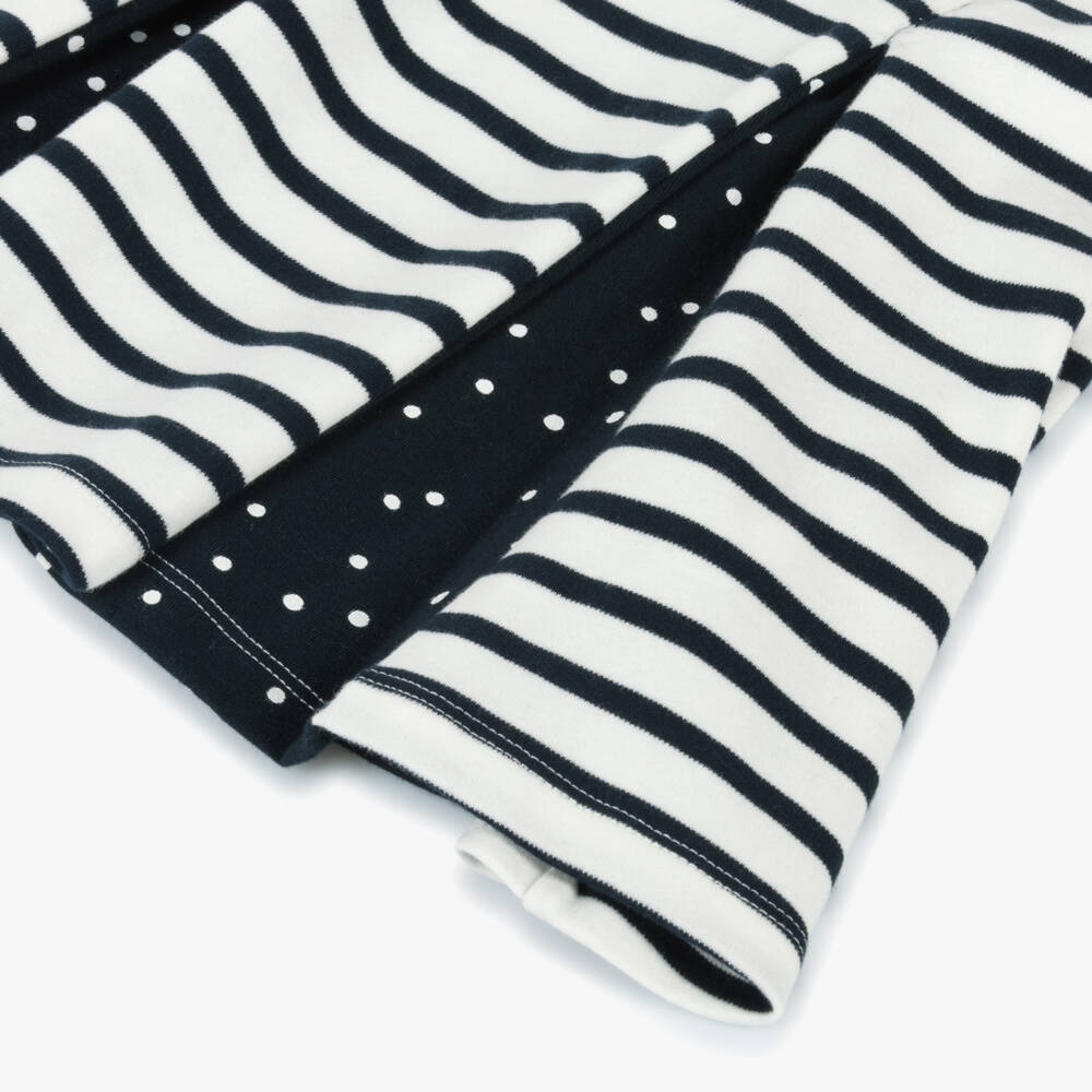 Week-end à la mer-Girls Ivory and Navy Striped Dress | Childrensalon Outlet