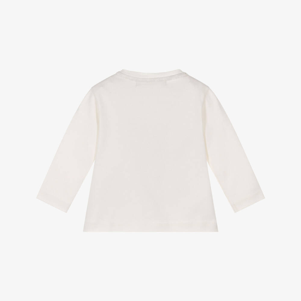 Week-end à la mer-Кремовый хлопковый топ с машинками для девочек | Childrensalon Outlet