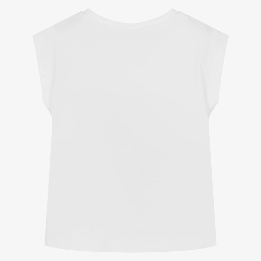 Week-end à la mer-Girls Ivory Cotton Popover Tee | Childrensalon Outlet