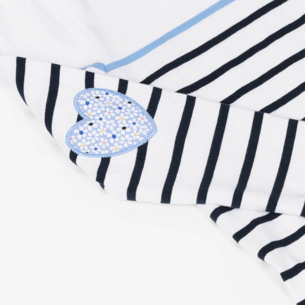 Week-end à la mer-Girls Nautical Blue Stripe Cotton Tee | Childrensalon Outlet