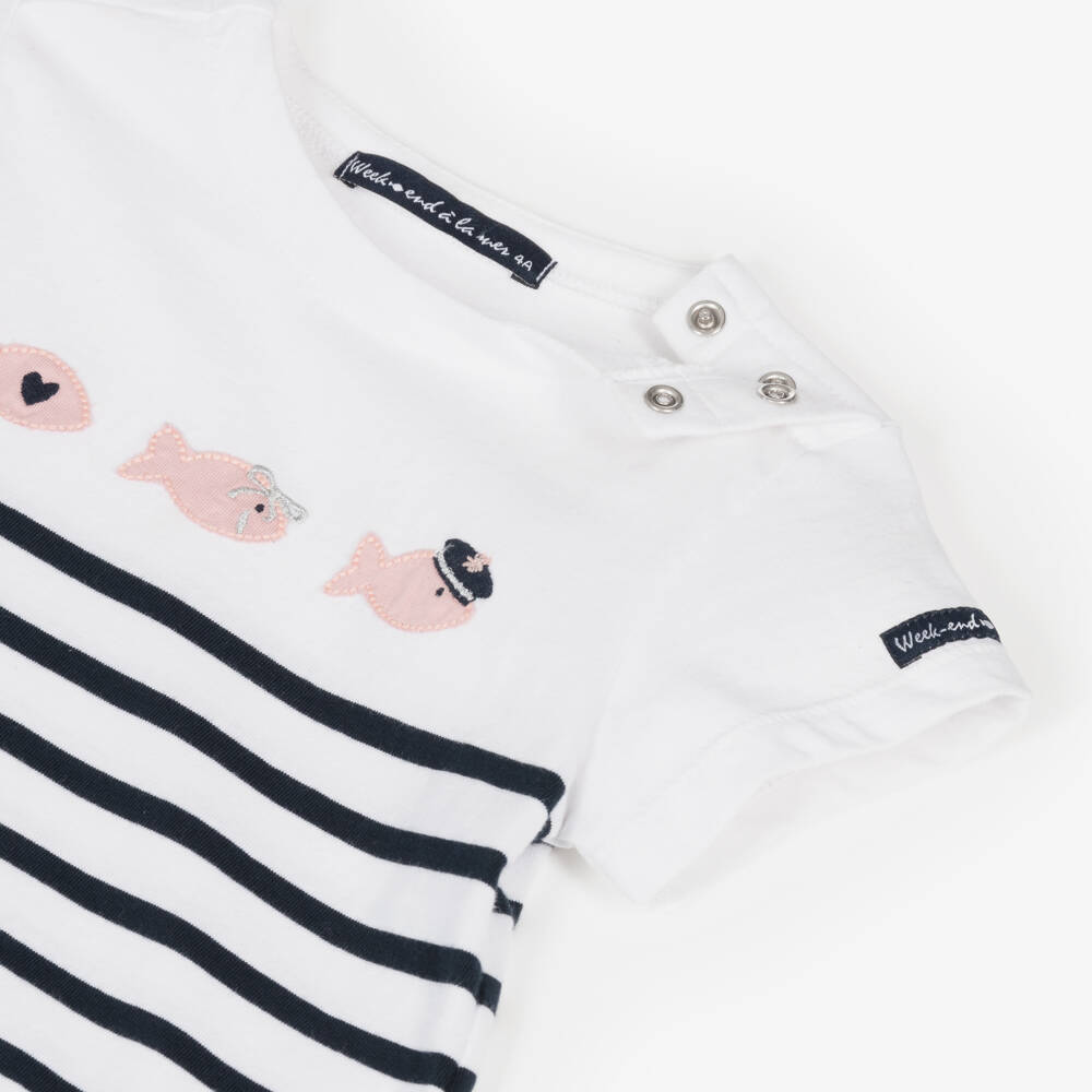 Week-end à la mer-Girls Nautical Stripe Cotton Dress | Childrensalon Outlet